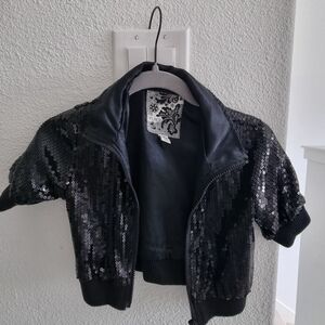 Kids sequin crop jacket.